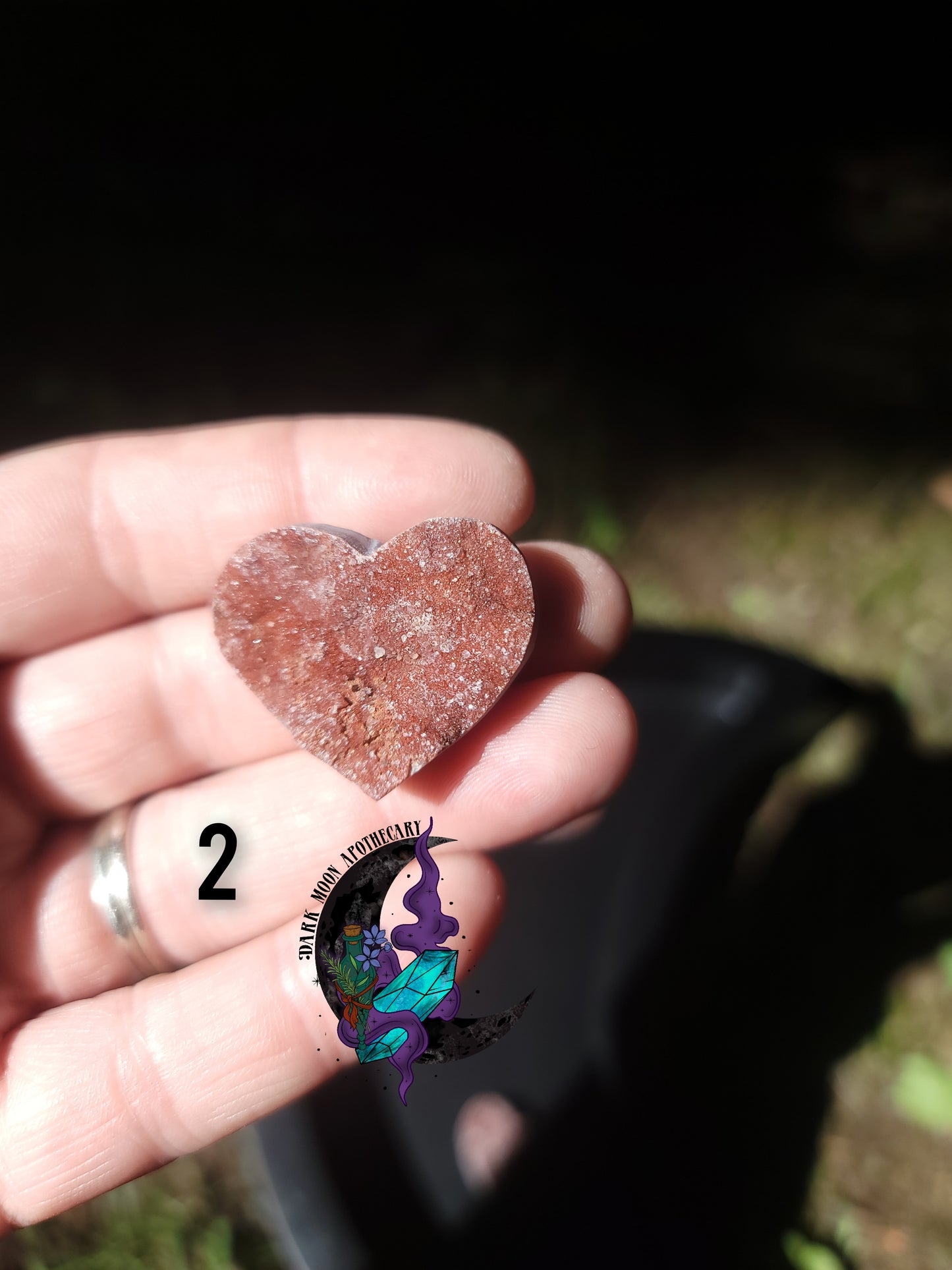 Druzy Pink Chalcedony Hearts