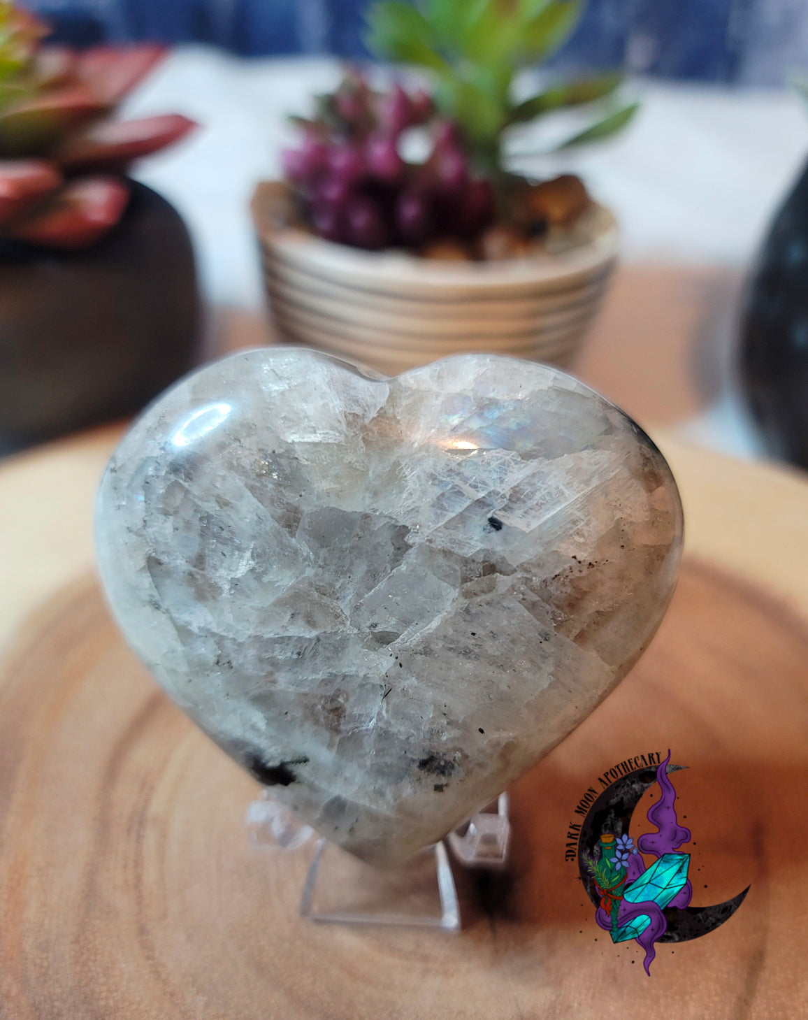 Rainbow Moonstone Hearts