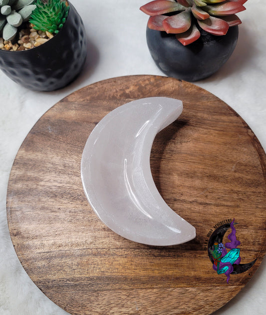 Selenite Moon Bowl